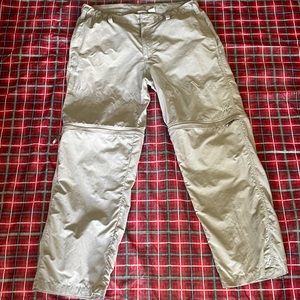 White Sierra men convertible pants cargo grey 3 packets nylon size Large